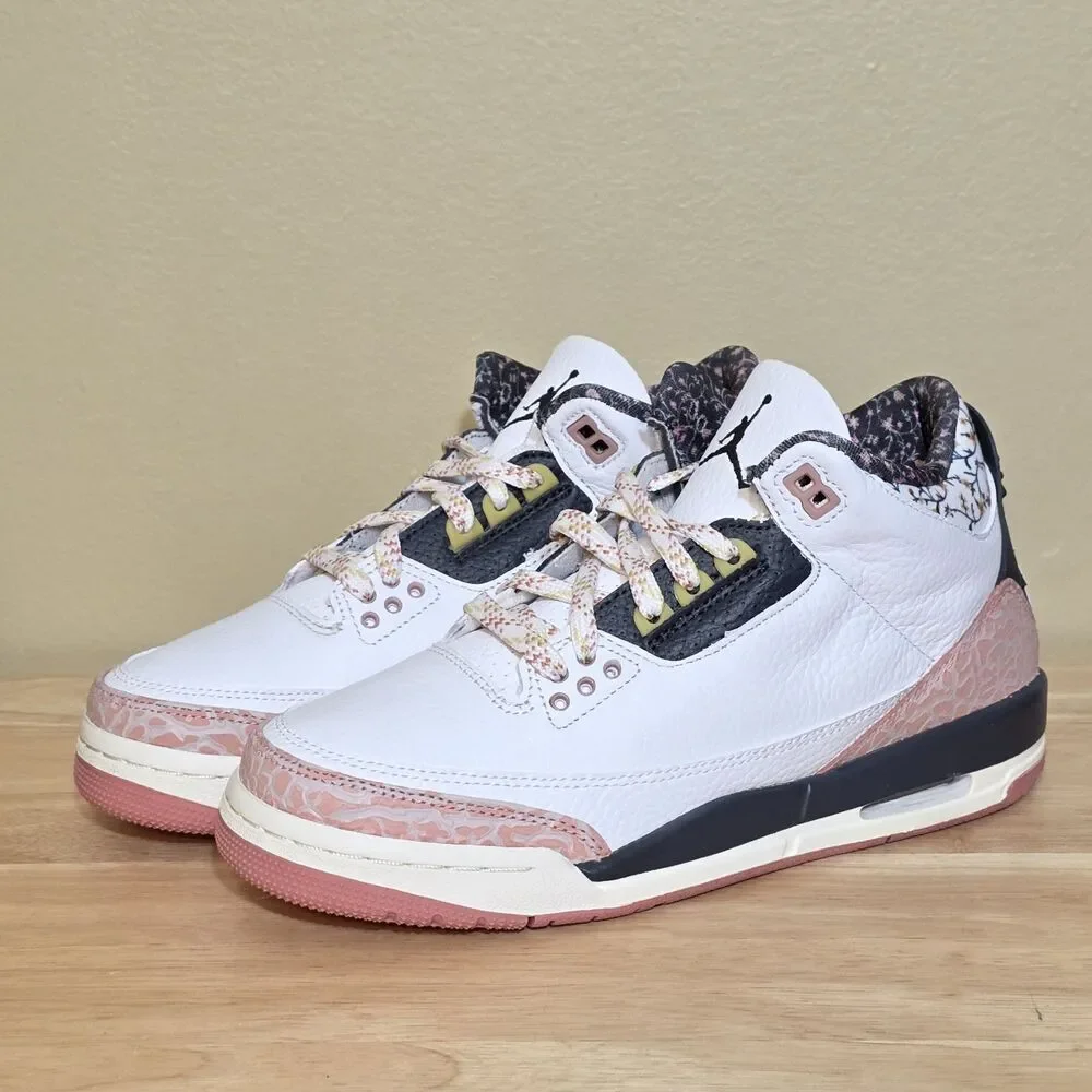 Nike Air Jordan 3 Retro GS Vintage Floral White Pink 441140-100 Youth 6.5Y 8W